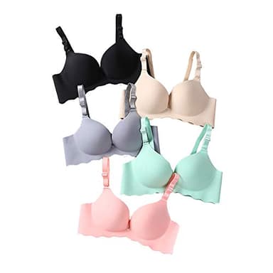 Pack of 5,Women Comfort No Wire Bras Seamless No Show Bra Pack (MKL2, 30B).