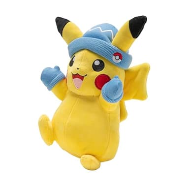 Pokemon Pikachu Plush with Winter Hat and Mittens - 8-Inch Pikachu Plush with Unique Accessory