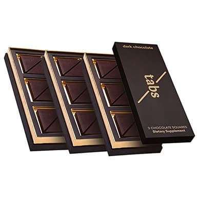 Tabs Chocolate Squares for Couples (3 Boxes) – Dark Chocolate Bar to Support Mood – Vegetarian & Gluten-Free for Men & Women