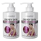 Reshape+ Crepey Skin Treatment Cream Wrinkle Smoothing Lotion Anti Aging Skin Care Moisturizer For Face, Arms, Neck, & Body W/Collagen & Hyaluronic Acid To Plump Sagging Skin, 15 Fl Oz (Pack of 2)