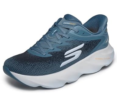 Skechers Men's Aero Burst Hands Free Slip-Ins Running Shoe, Slate, 10.5