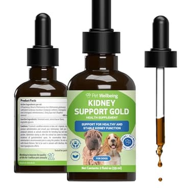 Pet Wellbeing Kidney Support Gold for Dogs - Supports Healthy Kidney Function, Fluid Balance, Energy Levels, Rehmannia, Dong Quai - Veterinarian-Formulated Herbal Supplement 2 oz (59 ml)