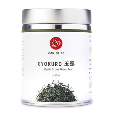 Senbird Premium Gyokuro - Japanese Shade Grown Green Tea - From Kyoto Japan - Imperial Loose Leaf Green Tea In Airtight Tea Tin (1.76oz/50g) (Isshin)