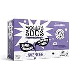 Molly's Suds Fabric Softener Dryer Sheets for Sensitive Skin | Plant-Based Static Reducer, Plastic-Free Packaging | Lavender (120 Sheets)