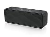 Totola Wireless Bluetooth Speaker with AUX/USB/TF Card Slot,Outdoor Portable Stereo Speaker with HD Audio,Enhanced Bass, Dual-Driver,Handsfree Calling, FM Radio Speaker for Travel,Party (Black)