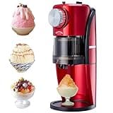 Wanvoapls Shaved Ice Machine - Snow Cone Machine for Homemade Shaved Ice, Snow Cones, Slushie Ice Shaver With Stainless Steel Blade Adjustment Knob, 2 Reusable Ice Mold Cup for snowflakes - Retro Red