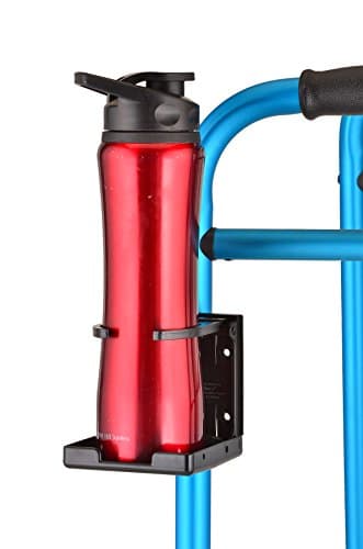 NOVA Adjustable Cup Holder for Walkers, Rollators & Wheelchairs – Folding Drink Holder Fits 3/4”, 7/8” & 1” Tubes, Holds 2.25”–3.75” Cups, Durable, Easy Install