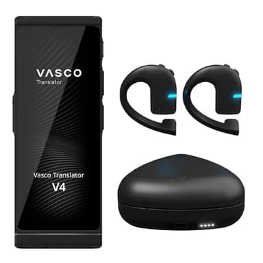 Vasco V4 Language Translator Device + Vasco Translator E1 Earbuds | Free Lifetime Internet in Almost 200 Countries