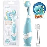 Papablic Toddler Sonic Electric Kids Toothbrush for Ages 1-3 Years, Baby Electric Toothbrush with Cute Dino Cover and Smart LED Timer, 2 Brush Heads (Debby)