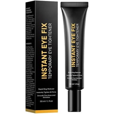 Foffreo Temporary Instant Under Eye Tightener: Reduces Under-Eye Bags, Dark Circles, Puffiness, Wrinkles Advanced Firming Polysaccharide Formula 30 ml