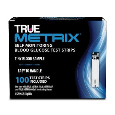 TRUE METRIX Self Monitoring Blood Glucose Test Strips, TRUE METRIX Family of Self Monitoring Blood Glucose Meters, Value Pack, 100 Count