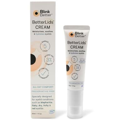 BlinkBetter BetterLids Restore Eyelid Cream – Barrier Support to Hydrate, Soothe & Moisturise Dry, Itchy, Red & Sensitive Eyelids – Lightweight Daily Formula with 3% Oat & Ceramides, 1 fl oz