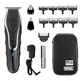 Wahl Aqua Blade® Rechargeable Wet/Dry Lithium-Ion Deluxe Beard Trimmer for Men - Interchangeable Heads for Detailing, Hair, Mustache and Body Grooming - Model 9899-100