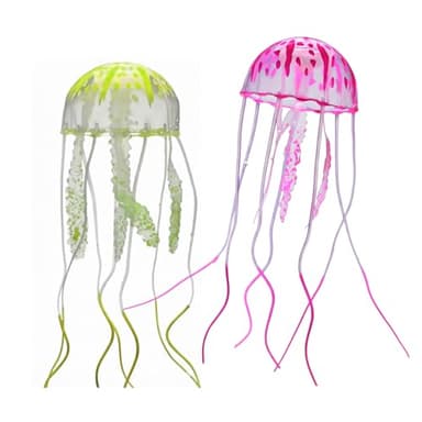 Brewish Replacement Jellyfish Set, 2 Realistic Floating Decorations Compatible Aquarium Lamps