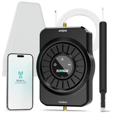 ZORIDA Cell Phone Booster for All U.S Carriers, Boosts 5G 4G LTE 3G, Cell Phone Signal Booster for Home and Office, 72dB High Gain Antennas, Verizon, AT&T, T-Mobile, App Support FCC Approved