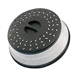 Collapsible Microwave Splatter Cover, 10.5 Inch, Dishwasher-safe, Microwave Plate Cover With Steam Vent，BPA-Free Silicone & Plastic(black)