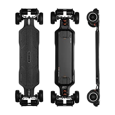 Exway Atlas Pro 4WD All-Terrain Off Road Electric Skateboards, Top Speed of 35 Mph, 24 Miles Range, 7000W Quad Motor, IP55 Waterproof, Professional Electric Longboard for Adults