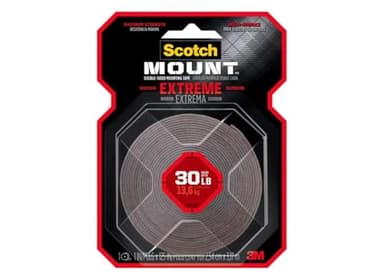 3M Scotch Mount Double Sided 1 in. W X 125 in. L Mounting Tape Black