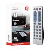 GE Big Button Universal Remote Control for Samsung, Vizio, Lg, Sony, Sharp, Roku, Apple TV, TCL, Panasonic, Smart TVs, Streaming Players, Blu-Ray, DVD, 2-Device, Silver, 33701