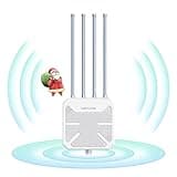 2025 AX1800 WiFi 6 Wireless Outdoor Access Point,WAVLINK Long Range Outdoor WiFi with PoE | Dual Band | Up to 128 Devices|IP67 Waterproof,Supports Extender/AP/Repeater for Farm,Courtyard,RV,Campsite
