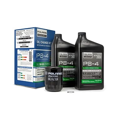 Polaris PS4 Oil Change Kit for Specific RANGER, RZR, Sportsman, ACE 570 Models With 4 Stroke Engine, Includes 2 Quarts of PS-4 5W-50 Full Synthetic Oil, 1 Oil Filter, 1 Washer, UTV SxS ATV - 2202166