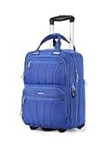 FIGESTIN Underseat Carry On Luggage with Wheels, 16-inch Softside Rolling Under Seat Luggage, Lightweight Overnight Small Mini Carry On Suitcase for Women Men(Blue)