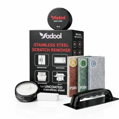 Yadool Stainless Steel Scratch Remover Kit, Ideal for Refrigerators, Fridge, Stoves, Sinks, Dishwasher Doors & Appliances Scratch Repair & Polish, Use for Non-Coated Stainless Steel Metal Repair Kits