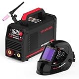 YESWELDER 205Amp Stick Welder with Lift TIG Torch, [Large LED Display] 110V/220V Dual Voltage Portable Welding Machine & Large Viewing Screen 3.93"X3.66" True Color Auto Darkening Welding Helmet