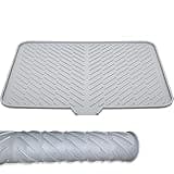 SCYFREID Silicone Dish Drying Mat with Drain Lip,Dish Drying Pad for Kitchen Counter, Easy-Clean, Anti-Slip, BPA Free Drying Mats for Multiple Usage 23x17inch (Grey)
