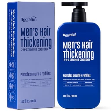 DHT Blocking Shampoo for Men - Hair Growth & Thickening Treatment for Thinning Hair - Anti-Hair Loss Formula with Saw Palmetto, Biotin & Rosemary - Sulfate Free Scalp Stimulating Wash, 10 fl oz