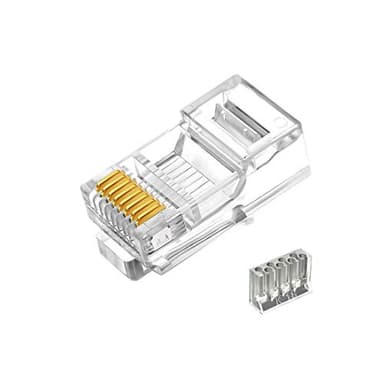 50 Pcs Cat6 RJ45 Connectors, Cat6 RJ45 Plugs, Cat6 2-Piece Crystal Unshielded RJ45 Ends UTP 8P8C Modular Network Plug Connector