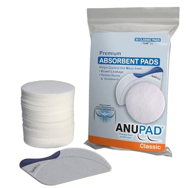 Butts Are Messy - Control The Mess. ANUPAD Premium Absorbent Pads. Confidently Handle Bowel Leakage, Bleeding Hemorrhoids, And The Mess Hemorrhoid Ointments Make.