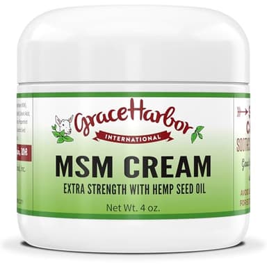 Grace Harbor MSM Cream – Skin, Joint & Muscle Rub with Goat Milk, Vitamin E & Essential Oils – Nourishing Skin Moisturizer, Anti-Aging Cream & Comforting Body Rub – 4 oz