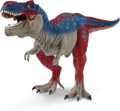 schleich Dinosaurs - Red and Blue T Rex Action Figure with Movable Jaw - 11" Length, Realistic Tyrannosaurus Rex Dino Figurine - Large Dinosaur Toy for Imaginative Play Boys and Girls Ages 5+ | 72155