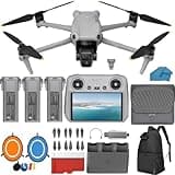 DJI Air 3S Drone Fly More Combo with DJI RC 2 Screen Remote Drone with 4K HDR, 46-Min Max Flight Time, 48MP Bundle with 128 GB Micro SD Card, 3.0 USB Card Reader, Landing Pad, Waterproof Backpack and More