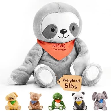 Lilly's Love Weighted Stuffed Animal, 5lb | Sensory Plush for Kids & Adults | Machine Washable Plushie w/Removable Inner | Calming Weighted Stuffed Animal for Anxiety, Stevie The Sloth