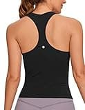 CRZ YOGA Butterluxe Racerback Workout Tank Tops for Women Sleeveless Camisole Gym Athletic Yoga Shirts Black Medium