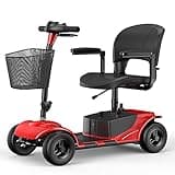 ENGWE 4 Wheel Folding Mobility Scooter for Adults Seniors - Upgrade Thicker Cushion 265lb Capacity 250W 24V12A Compact Heavy Duty Motorized Scooter with Basket Headlight Horn 15.5miles Range