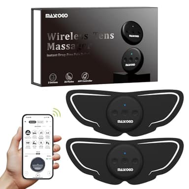 MASTOGO Wireless TENS Unit, Dual Host Muscle Stimulator with APP Control Up to 26 Modes, for Pain Relief, Portable and Rechargeable TENS Unit Muscle Stimulator