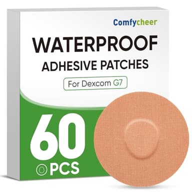 Comfycheer Dexcom G7 Over Patches Waterproof 60pcs,Sensor Protect Adhesive Patch,Waterproof Over Patches for Dexcom G7 & Stelo CGM,Continuous Glucose Monitor Sensor Covers