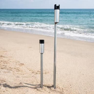 Lee Fisher Sports Aluminum Sand Spike Rod Holder – 28” Beach Fishing Rod Holder for Surf, Pier & Shore Anglers