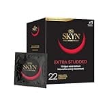 SKYN Extra Studded, 22 Count, Lubricated Latex-Free Condoms, Unique Texture Intensifies Every Moment​
