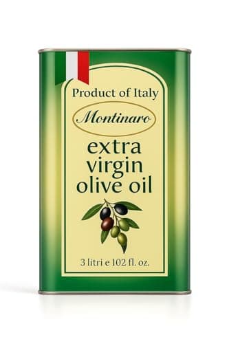 Montinaro Italian Extra Virgin Olive Oil – 3 Liter (101 fl oz) Tin – Cold-Pressed EVOO from Puglia, Italy – Coratina Monovarietal, Rich & Peppery – Best Value Large Size – Non-GMO, Vegan