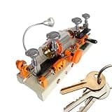 Key Cutting Machine Duplicator | 2 In1 Manual Automatic Key Cutter Machine | 180 W Power Copy Key Machine | with Copper Core Motor, Horizontal Copy Machine for Cutting Metal Objects