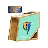 Smart Bird Houses for Outside, Solar Powered, 1080P FHD Live Stream Bird House with Camera, Wild Bird Nesting and Hatching, Blue Bird House with Camera Inside, Ideal Gift (Blue/Wooden)