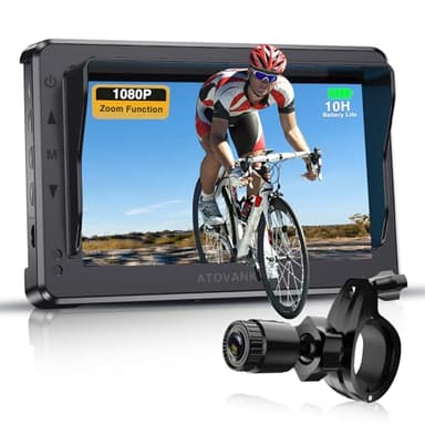 Bicycle Rear View Camera with Zoom Function, 10-Hour Battery Life, 4.3'' 1080P HD Display, Adjustable Angle 130°/110°/90°/60° Bike Camera for Ebikes, Mopeds, Road & Mountain Bikes