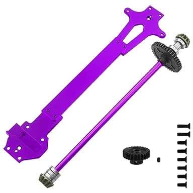 ShareGoo Metal Radio Tray & Central Drive Shaft Center Shaft Compatible with WLtoys 124016 124017 124018 124019 1/12 RC Car Upgrade Parts (Purple)