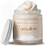 Amallow 100% Grass Fed Beef Tallow for Skin Care - Face + Body - Whipped Moisturizer for Sensitive Skin - Natural Lotion, 4 FL. oz. (Unscented)