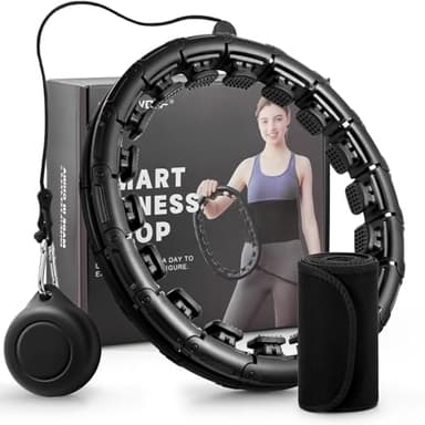 Cutewolf Infinity Hoop with Sweat Belt, Weighted Hula Hoop Plus Size for Adult Weight Loss, 32 Detachable Links Smart Fitness Hoop, Great for Home Gym Systems