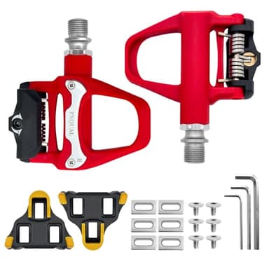 SPD-SL Pedals, 9/16" Road Bike Pedals - Lightweight Clipless Pedal, Red Clipless Pedal fit Road Bike/Indoor Outdoor Cycling - SPD SL Compatible